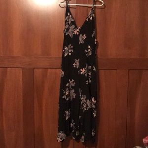 Free People Black floral Jumpsuit